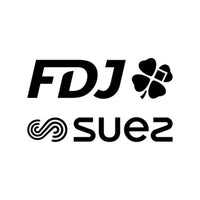 Logo of FDJ Suez pro cycling team.